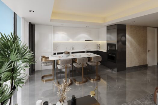 Prestigious 4+1 Penthouse Apartment with full sea view in Long Beach Iskele