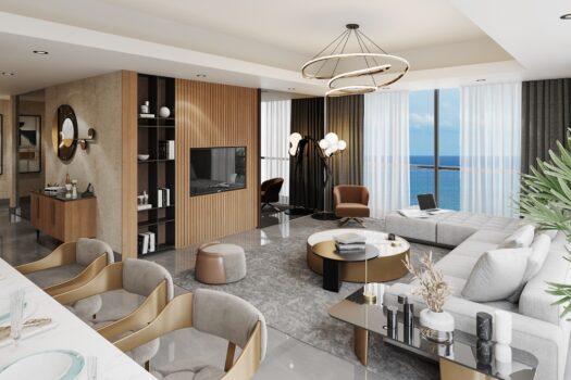 Prestigious 4+1 Apartment with full sea view in Long Beach Iskele