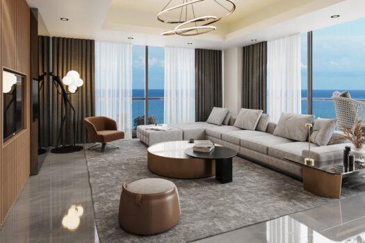 Prestigious 4+1 Apartment with full sea view in Long Beach Iskele