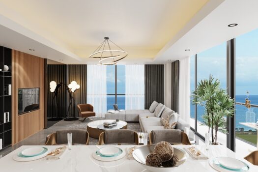 Prestigious 4+1 Apartment with full sea view in Long Beach Iskele